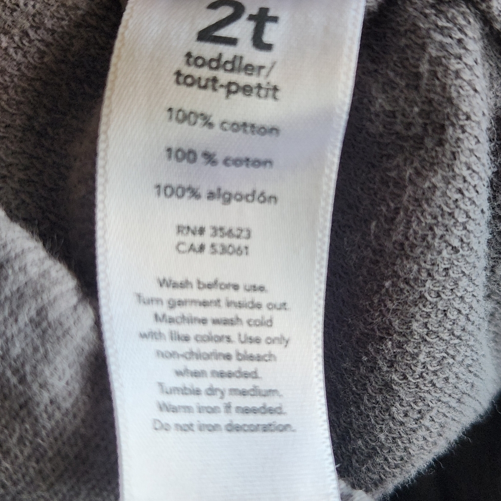 SOLD Carter's Fleece Top + Jogger Set 2T Stripes Gray Ivory - Picture 9 of 10
